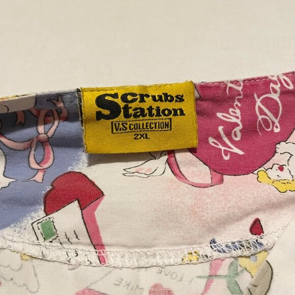 Scrubs Station Valentines Day Womens Size 2XL Scrub Shirt Top - Picture 3 of 16